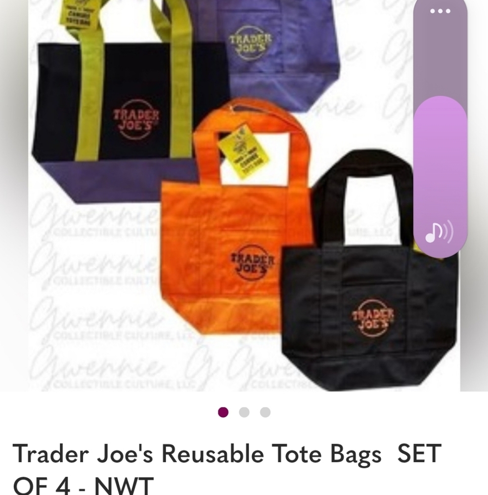 Trader Joe's Reusable Tote Bags Set